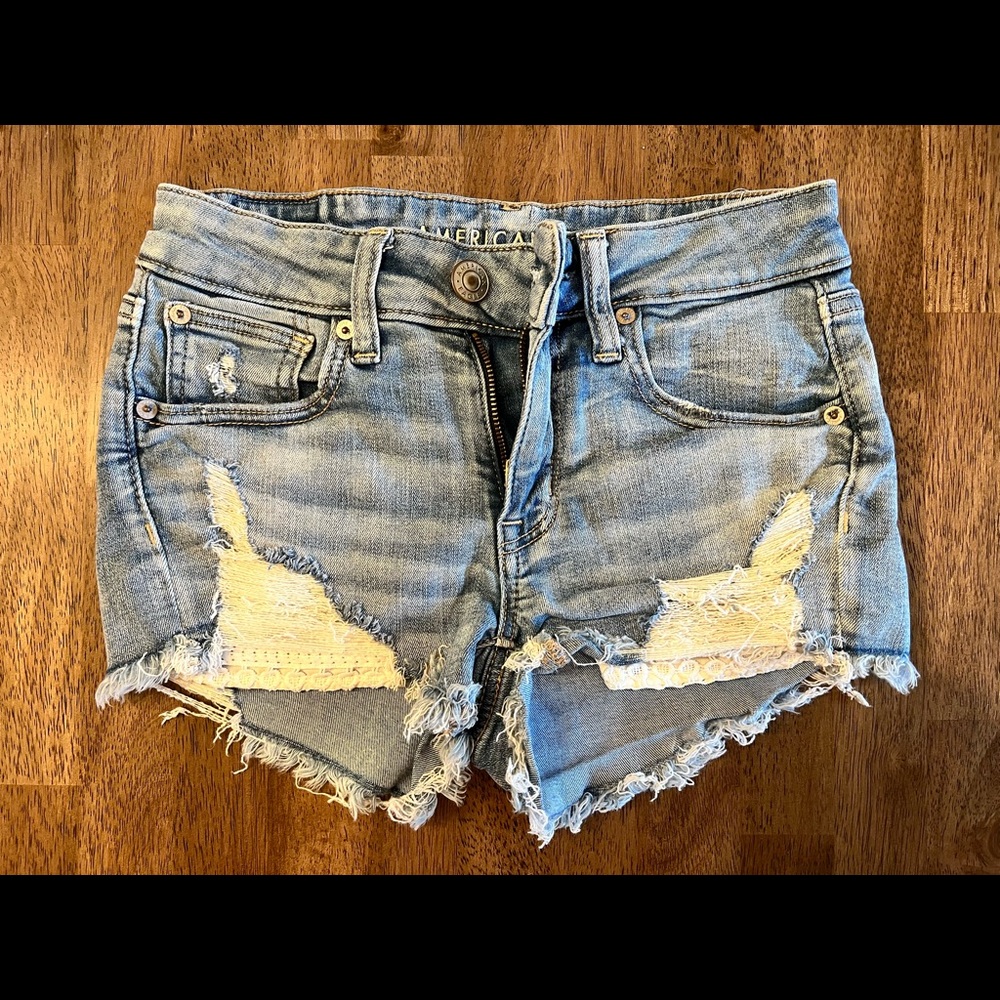 American Eagle Distressed/Ripped Shortie Shorts size 2